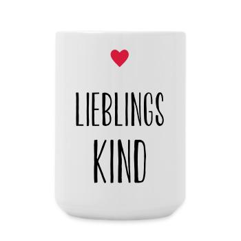 Idée cadeau cadeau enfant coeur enfant préféré - Grande tasse 440 ml - blanc - Devant