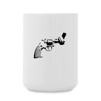 pistole pazifist frieden plakat Poster No war anti - Große Tasse 440 ml - Weiß - Vorne