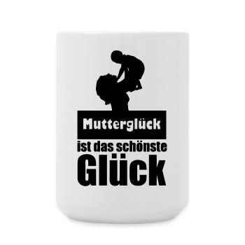 Mutterglück Mutter Muttertag Geburt Geschenk - Große Tasse 440 ml - Weiß - Vorne