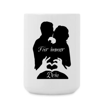 Liebe Paar Partner Ehe Valentinstag Geschenk - Große Tasse 440 ml - Weiß - Vorne
