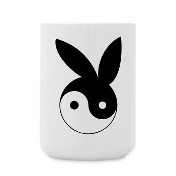 Ying und Yang mit Bunny Ohren - Große Tasse 440 ml - Weiß - Vorne
