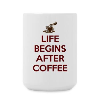 LIFE BEGINS AFTER THE COFFEE Gift - Large Mug 440 ml - white - Front
