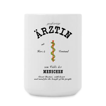 grand médecin en allemand et en anglais - Grande tasse 440 ml - blanc - Devant