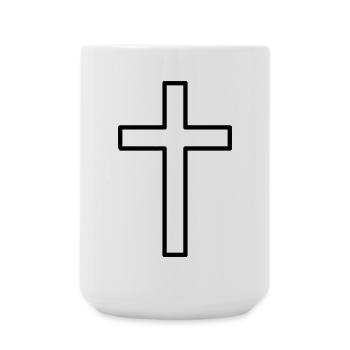 Croix Jésus Dieu religion dessin crucifix mort - Grande tasse 440 ml - blanc - Devant