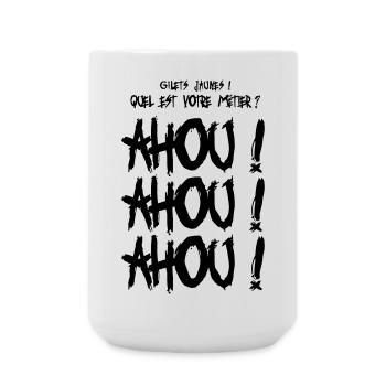 Gilets jaunes Ahou Ahou Ahou - Grande tasse 440 ml - blanc - Devant