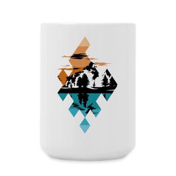 Pattern Mountains Mountain Lake Symbol Logo icon Graphic - Large Mug 440 ml - white - Front