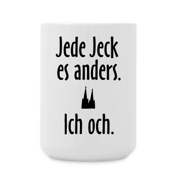 Jede Jeck es anders - Ich och Köln Spruch - Große Tasse 440 ml - Weiß - Vorne