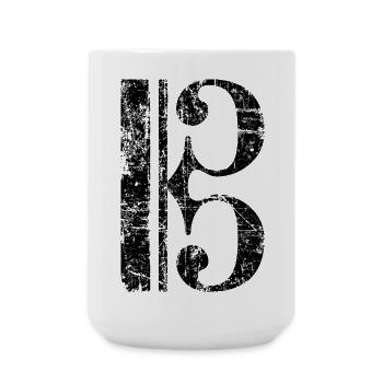 Violin key, tenor key, viola key - Large Mug 440 ml - white - Front