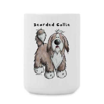 Happy Bearded Collie - Large Mug 440 ml - white - Front