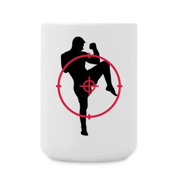Kickboxen / Kickboxing / Kickboxer / Kick Boxing - Große Tasse 440 ml - Weiß - Vorne