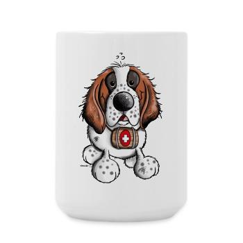 Saint Bernard cartoon - Large Mug 440 ml - white - Front