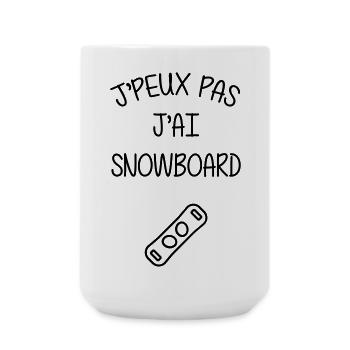 Snowboard / Snowboardeur / Ski / Montagne - Grande tasse 440 ml - blanc - Devant
