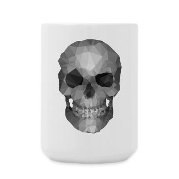 Grey Polygon Skull - Geometric Skeleton Head - Large Mug 440 ml - white - Front