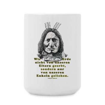Red Horse - indigene Weisheit - Große Tasse 440 ml - Weiß - Vorne