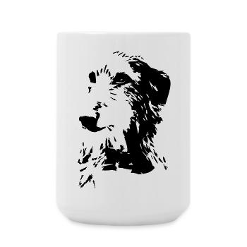 Scottish Deerhound head - Large Mug 440 ml - white - Front
