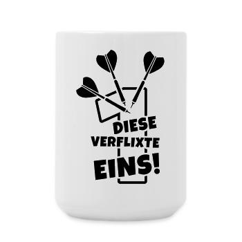 dartpfeile dartsport humor - Große Tasse 440 ml - Weiß - Vorne