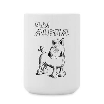 Mein Alpha Bullterrier - Bull Terrier - Geschenk - Große Tasse 440 ml - Weiß - Vorne