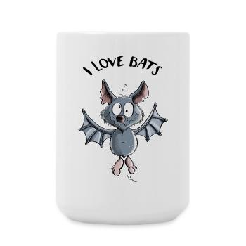 I Love Bats - Fledermaus - Fledermäuse - Große Tasse 440 ml - Weiß - Vorne
