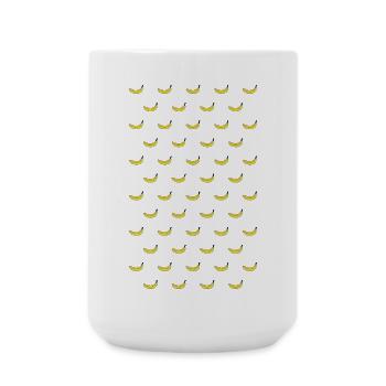 Banana pattern many banana grid yellow fruit - Large Mug 440 ml - white - Front