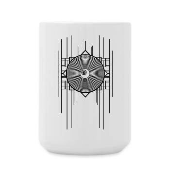Abstraktes Gemoetrisches Art Deco Ringel Design - Große Tasse 440 ml - Weiß - Vorne