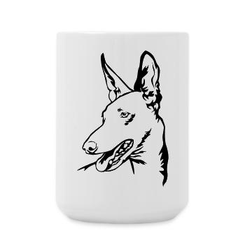Podenco Kopf - Große Tasse 440 ml - Weiß - Vorne