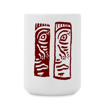 Visages 2 en 1 - Grande tasse 440 ml - blanc - Devant