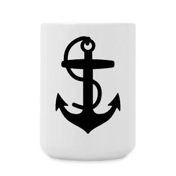 Ancre pour bateau ou navire avec marin à corde - Grande tasse 440 ml - blanc - Devant