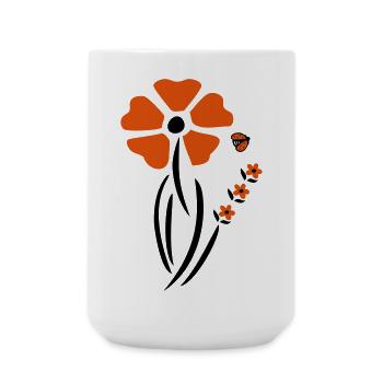 Spring with ladybug - Large Mug 440 ml - white - Front