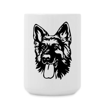 Tête de berger allemand - Grande tasse 440 ml - blanc - Devant