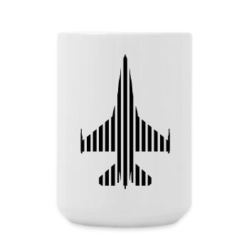 F-16 Viper / Kampf Falcon Jet-Jagdflugzeug / F16 - Große Tasse 440 ml - Weiß - Vorne