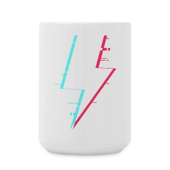 Blitzstil Retro Digitale Beleuchtung - Große Tasse 440 ml - Weiß - Vorne