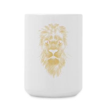 Cool lion with red eyes - Strength Courage Pride - Large Mug 440 ml - white - Front