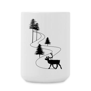 Skandinavien Straße Rentier - Große Tasse 440 ml - Weiß - Vorne