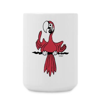 Vibrant Parrot Illustration for Apparel - Large Mug 440 ml - white - Front