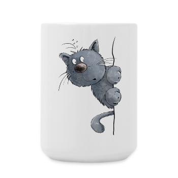 Blue Cat I Cat Friends Gift - Large Mug 440 ml - white - Front