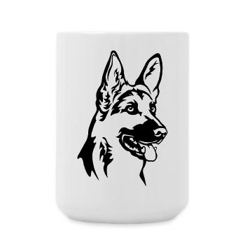 Tête de berger allemand - Grande tasse 440 ml - blanc - Devant