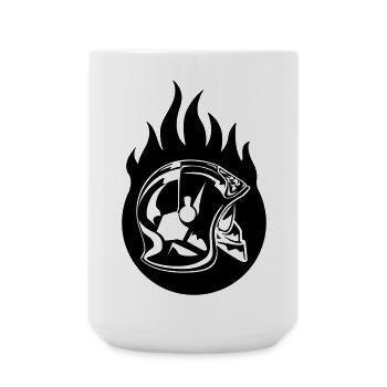 casque sp flamme - Grande tasse 440 ml - blanc - Devant