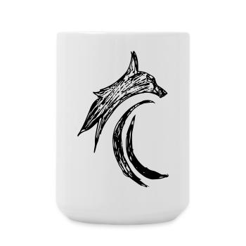 Chat Tribal Lynx Jaguer - Grande tasse 440 ml - blanc - Devant