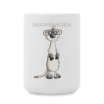 Lustiges Nerdmännchen Erdmännchen I Nerd Wortspiel - Große Tasse 440 ml - Weiß - Vorne