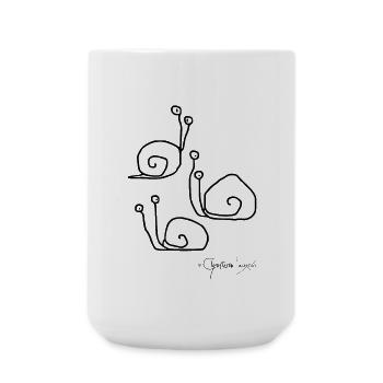 Schneckenmeeting - Cochleae Conventus - Große Tasse 440 ml - Weiß - Vorne