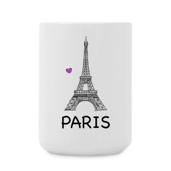 Eiffelturm Paris Strichzeichnung - Große Tasse 440 ml - Weiß - Vorne