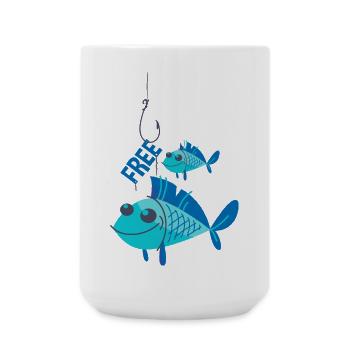 Poissons bleus en liberté - Grande tasse 440 ml - blanc - Devant