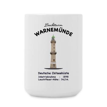 Leuchtturm Warnemünde Wahrzeichen Zeichnung - Große Tasse 440 ml - Weiß - Vorne