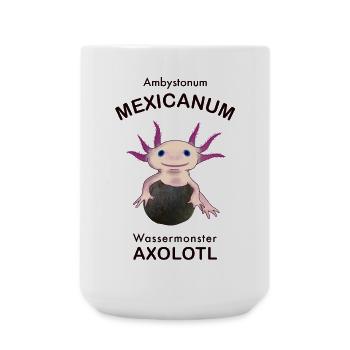 Kultiger Axolotl , Wassermonster, handgezeichnet - Große Tasse 440 ml - Weiß - Vorne