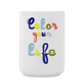 Färben Sie Ihr Leben - Große Tasse 440 ml - Weiß - Vorne
