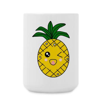 Ananas Sommer T-shirt - Große Tasse 440 ml - Weiß - Vorne