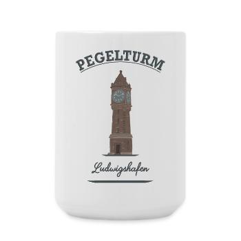 Pegelturm Ludwigshafen - Große Tasse 440 ml - Weiß - Vorne
