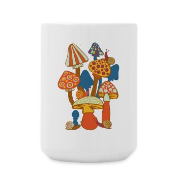 Mushroom Poster mushrooms - Large Mug 440 ml - white - Front