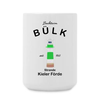 Leuchtturm Bülk, Strande, Kieler Förde, Ostsee - Große Tasse 440 ml - Weiß - Vorne