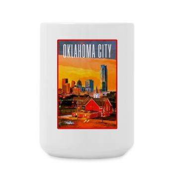 Oklahoma City Skyline Sunset - Large Mug 440 ml - white - Front